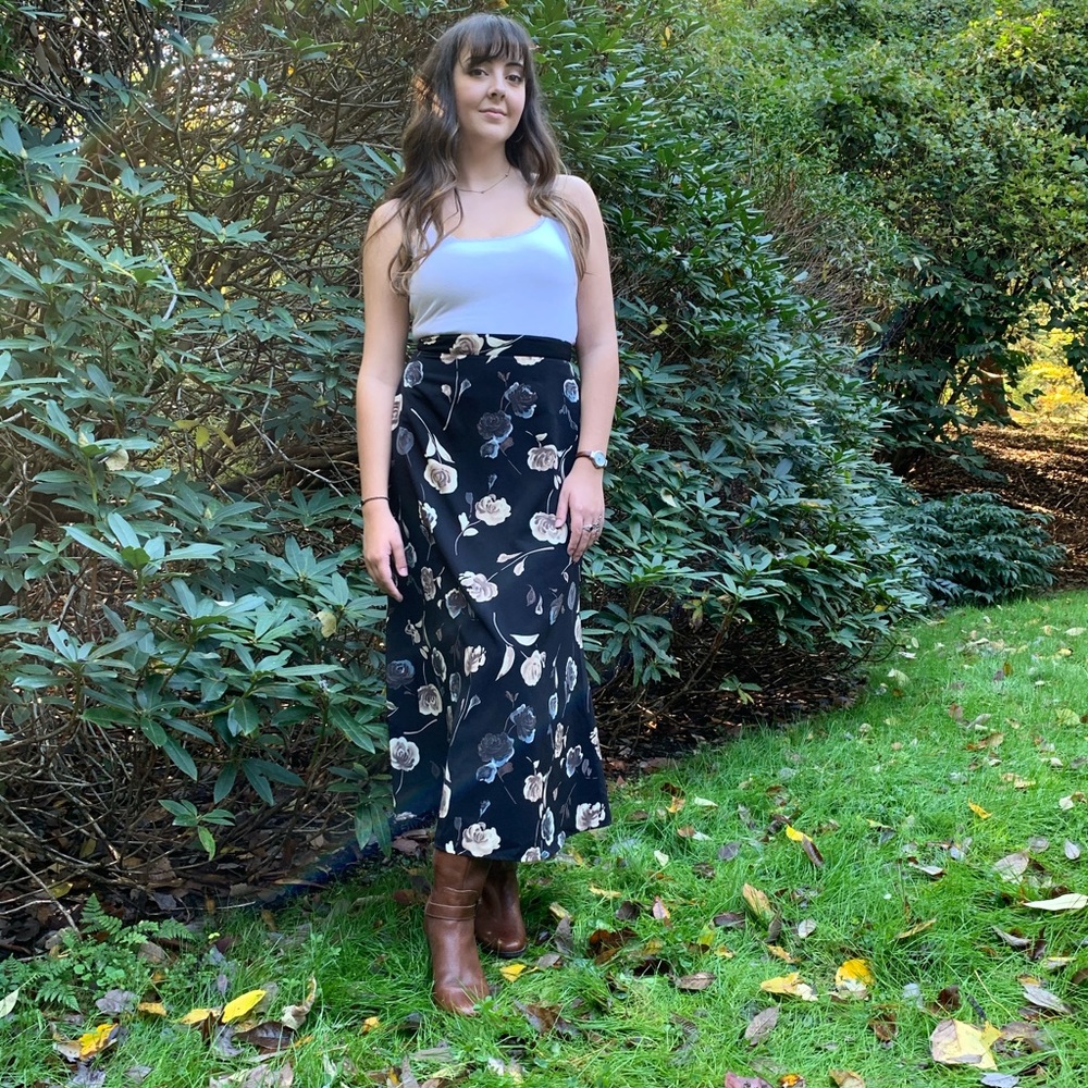 Vintage Boho Floral Black skirt